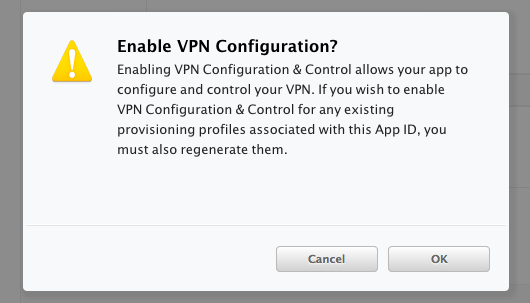 Enable VPN functionality
