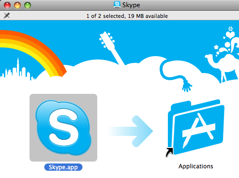 Skype installation DMG
